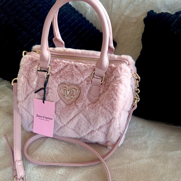 Juicy Couture Blush Faux Fur Satchel - Picture 7 of 8